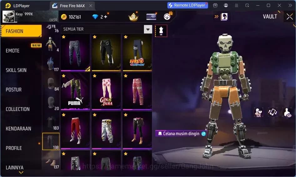Free Fire Accounts Indonesia | Vault 183| SG Trompet| SG Streling| Ka image 16