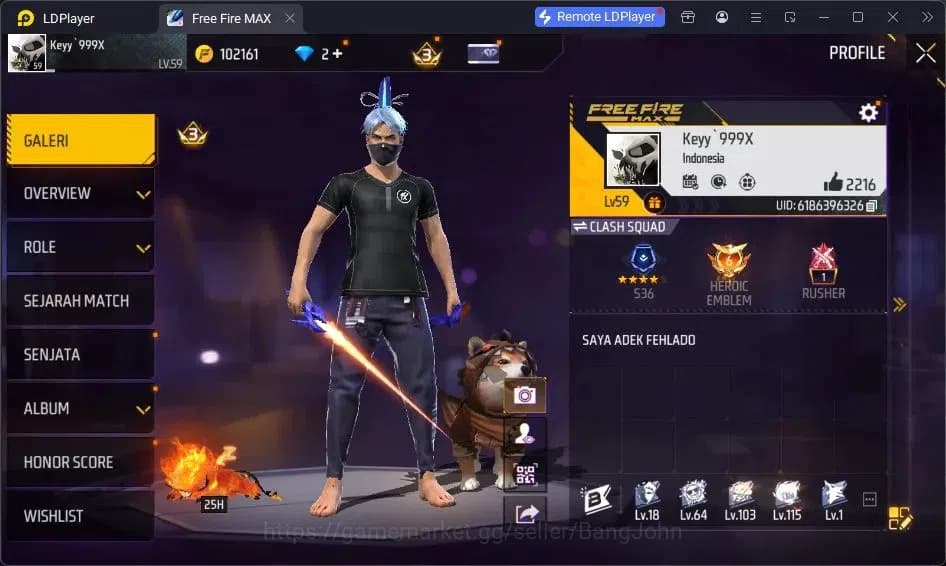 Free Fire Accounts Indonesia | Vault 183| SG Trompet| SG Streling| Ka image 2