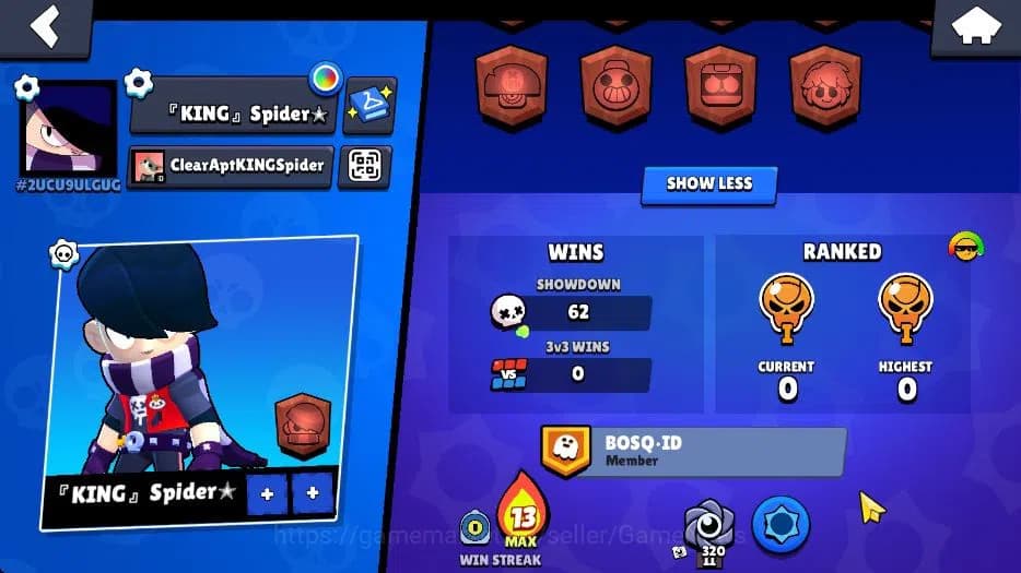 Brawl Stars Accounts 1115 Trophy|5K Bling 50 Gem|14 Brawlers 3 Max Lvl image 3