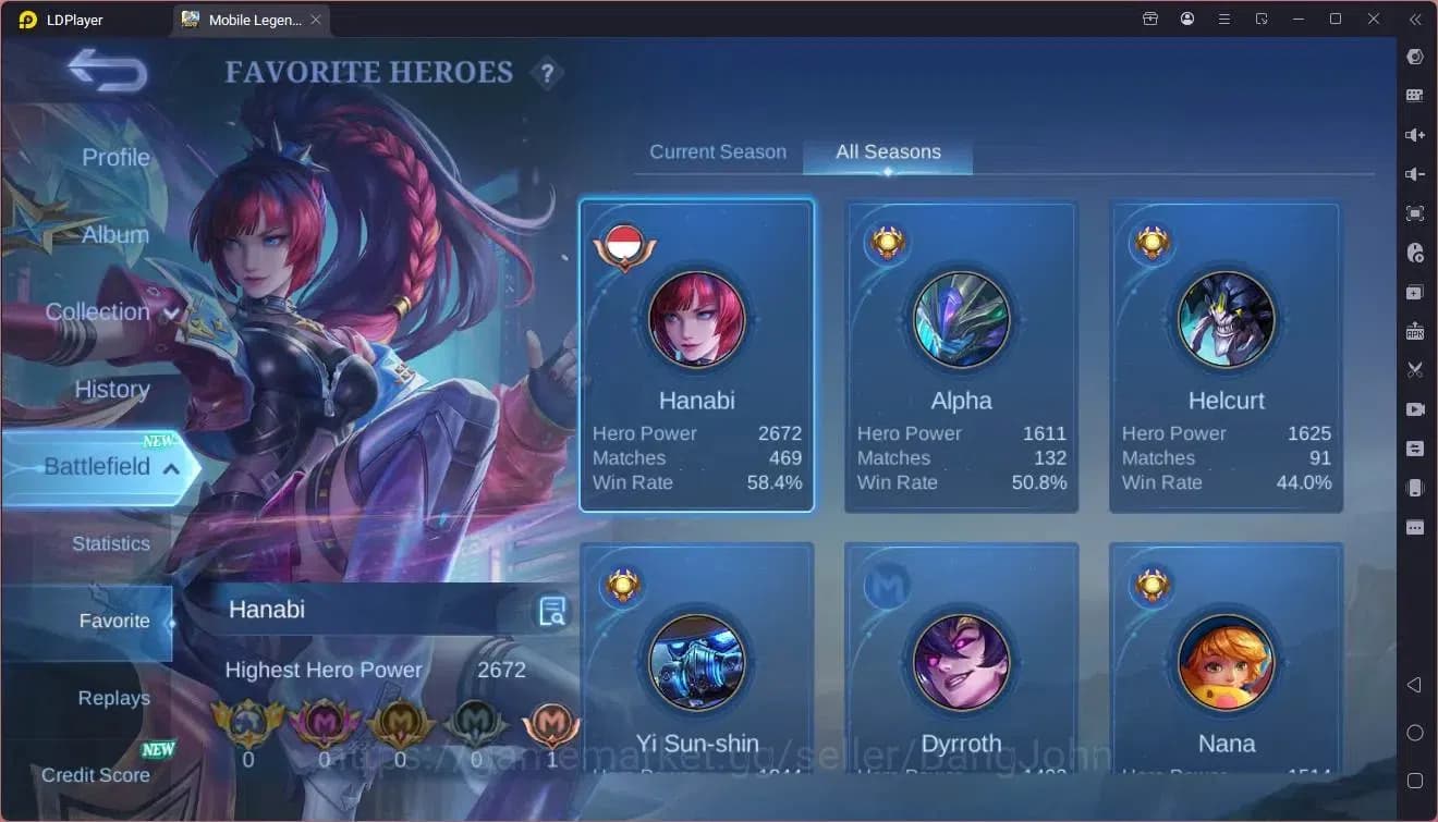 Mobile Legends: Bang Bang Accounts Global|Hero53|Skin 70|Seasoned|9th Fanny|Naruto Va image 14