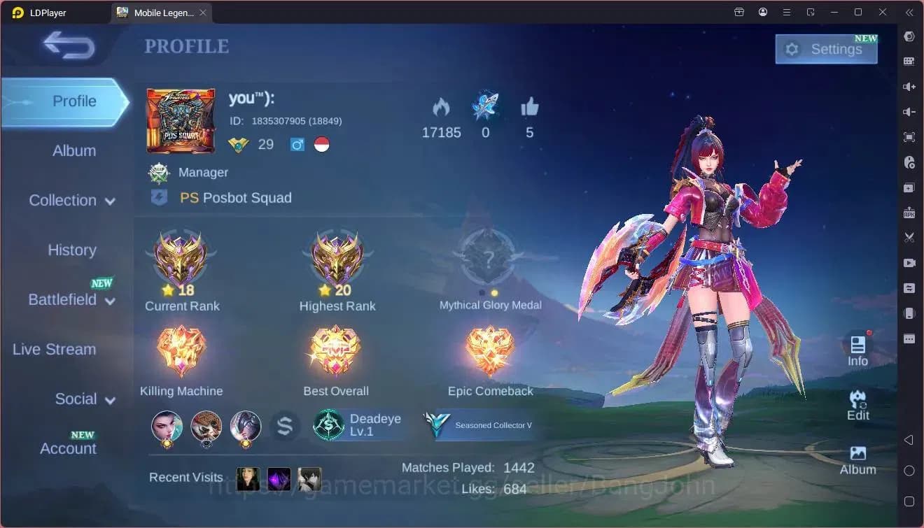 Mobile Legends: Bang Bang Accounts Global|Hero53|Skin 70|Seasoned|9th Fanny|Naruto Va image 17