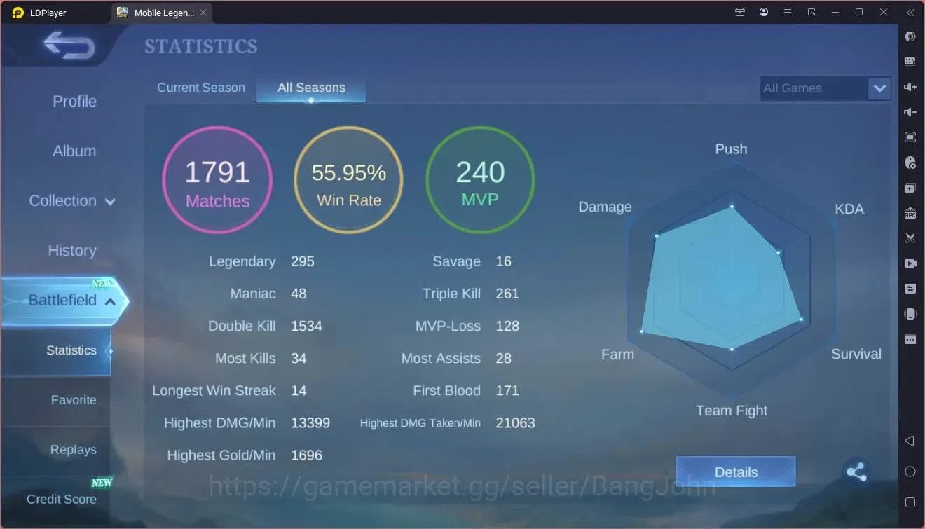 Mobile Legends: Bang Bang Accounts Global|Hero 79|Skin 149|Renowned|MetroZero Ixia|KO image 20