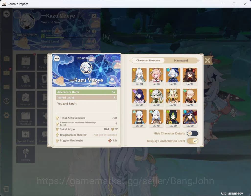Genshin Impact Accounts ASIA|AR 57|10 limit+2sign|Zibai,Linnea,Xilonen+sig image 2