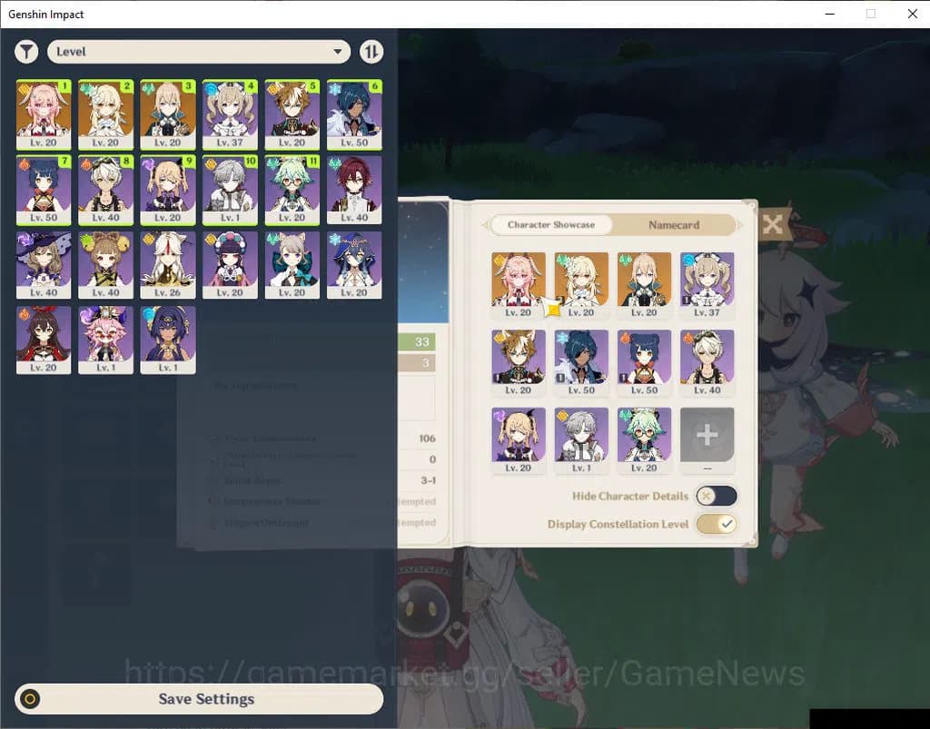 Genshin Impact Accounts ASIA|Starter|AR 33|1 Limited+18(*4Character)|Linne image 1