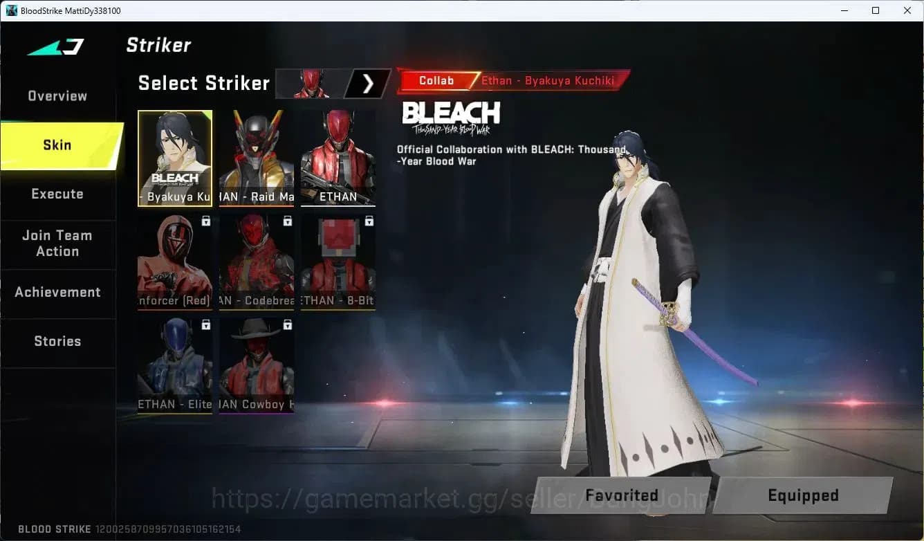 Blood Strike Accounts ASIA| BLEACH Byakuya Kuchiki Striker|7DS Oslo Play image 2