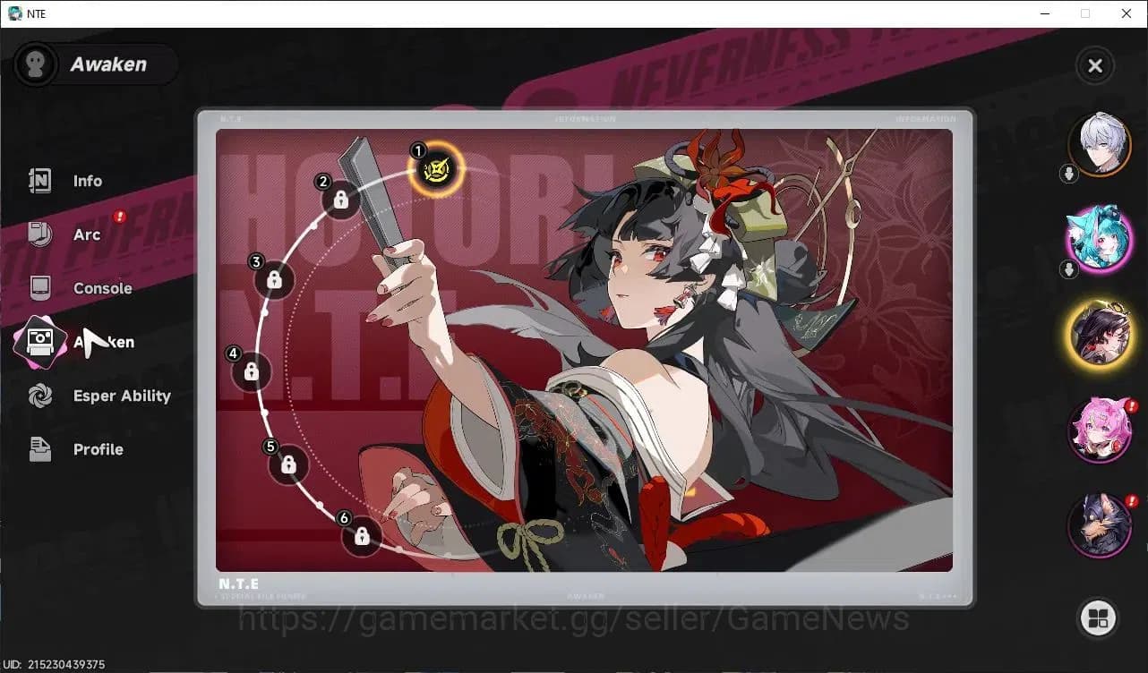 Neverness to Everness Accounts GLOBAL EU|HL 3| 1 SSR Hotori Awk 1 + Selector ON|5 image 2