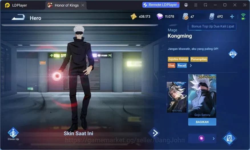 Honor of Kings Accounts Global | 112H 250S |2 JJK (Lady Sun, Kongming),2 S image 18