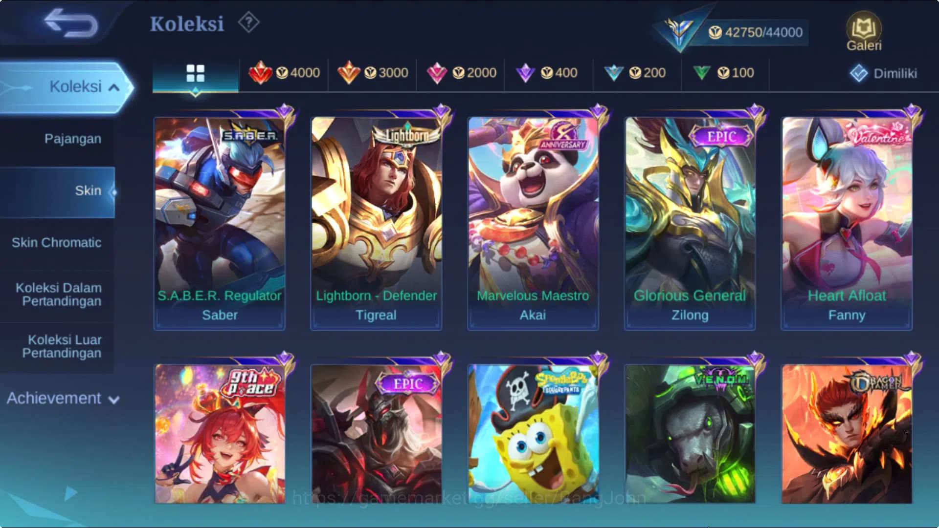 Mobile Legends: Bang Bang Accounts Hero 131 Skin 230 | EmblemMax | KOF Karina, CC Nat image 10