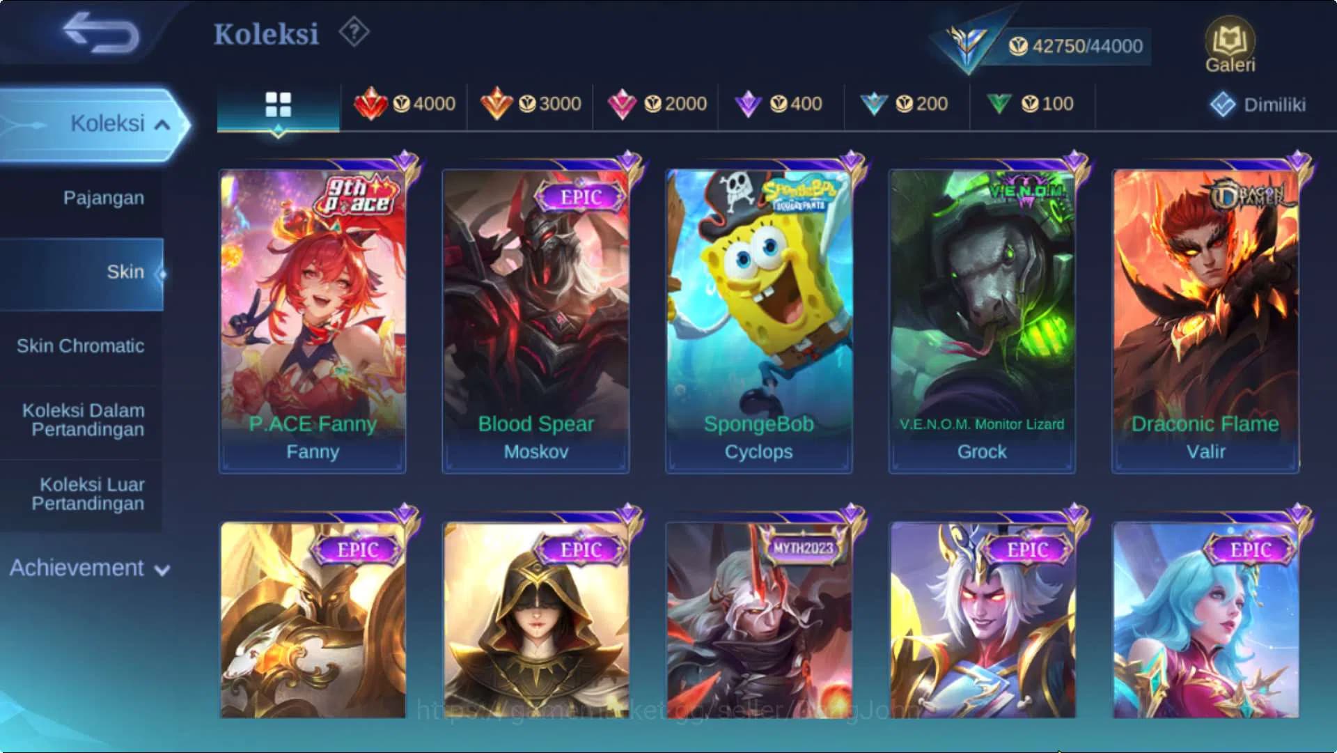 Mobile Legends: Bang Bang Accounts Hero 131 Skin 230 | EmblemMax | KOF Karina, CC Nat image 11