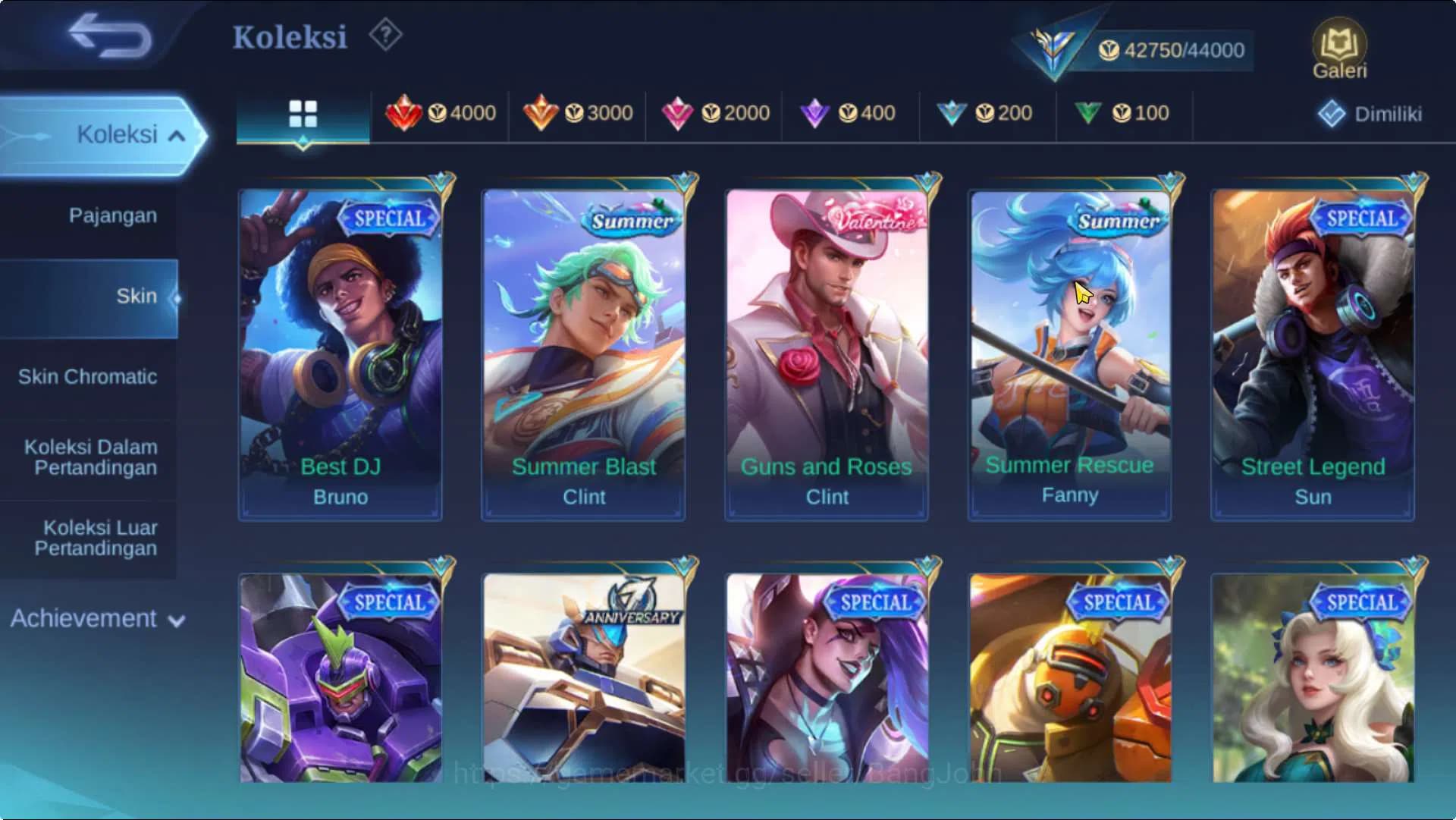 Mobile Legends: Bang Bang Accounts Hero 131 Skin 230 | EmblemMax | KOF Karina, CC Nat image 13
