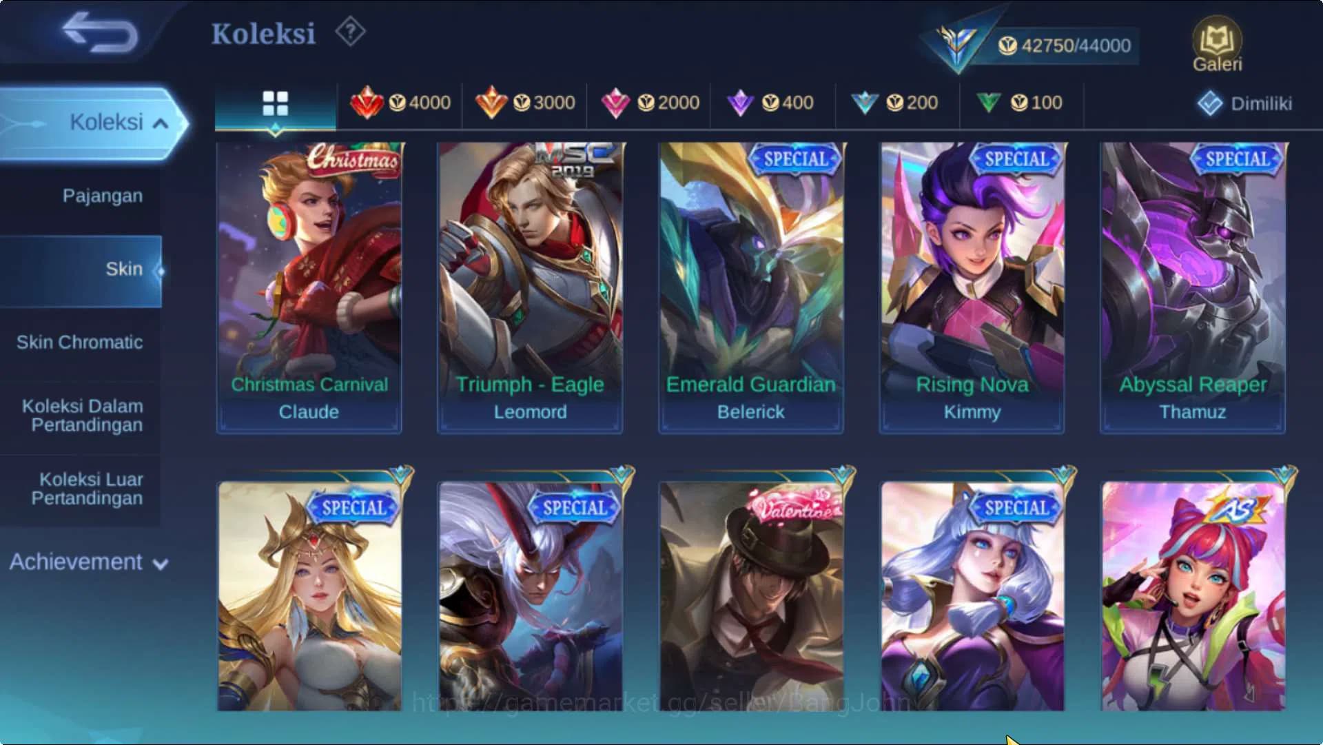 Mobile Legends: Bang Bang Accounts Hero 131 Skin 230 | EmblemMax | KOF Karina, CC Nat image 15