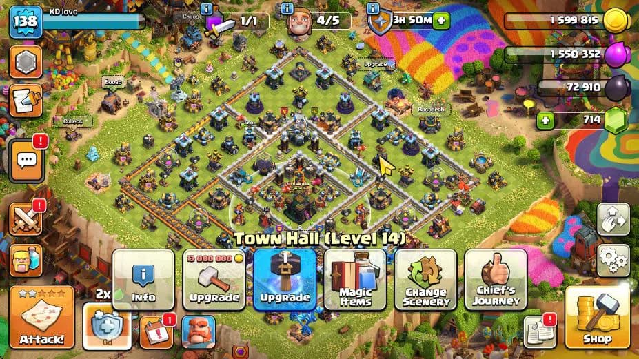 Clash of Clans Accounts TH 14-BH 8|Limited Skin|LV 138|HH 8|BK 48,AQ 48,GW image 1