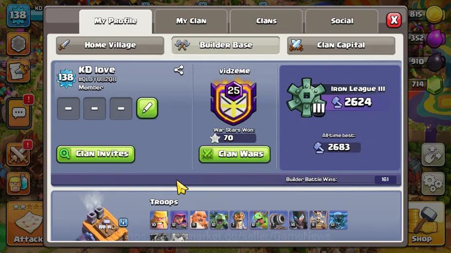 Clash of Clans Accounts TH 14-BH 8|Limited Skin|LV 138|HH 8|BK 48,AQ 48,GW image 5