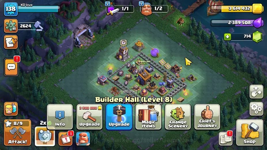 Clash of Clans Accounts TH 14-BH 8|Limited Skin|LV 138|HH 8|BK 48,AQ 48,GW image 7