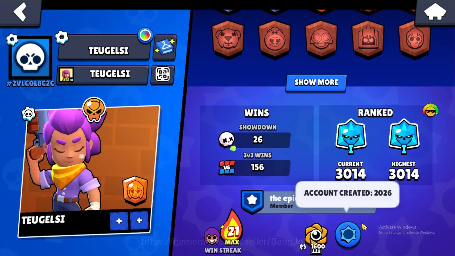 Brawl Stars Accounts 2255Thropy|29 Brawler-4 Max Lv(Edgar,Tick,Finx,She image 1