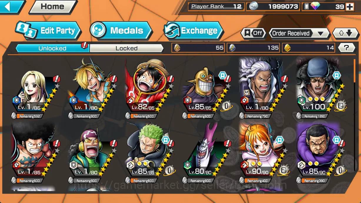 One Piece Bounty Rush Accounts global, 3 ex, 2 max | bp kuzan, luffy gear 4, film image 4