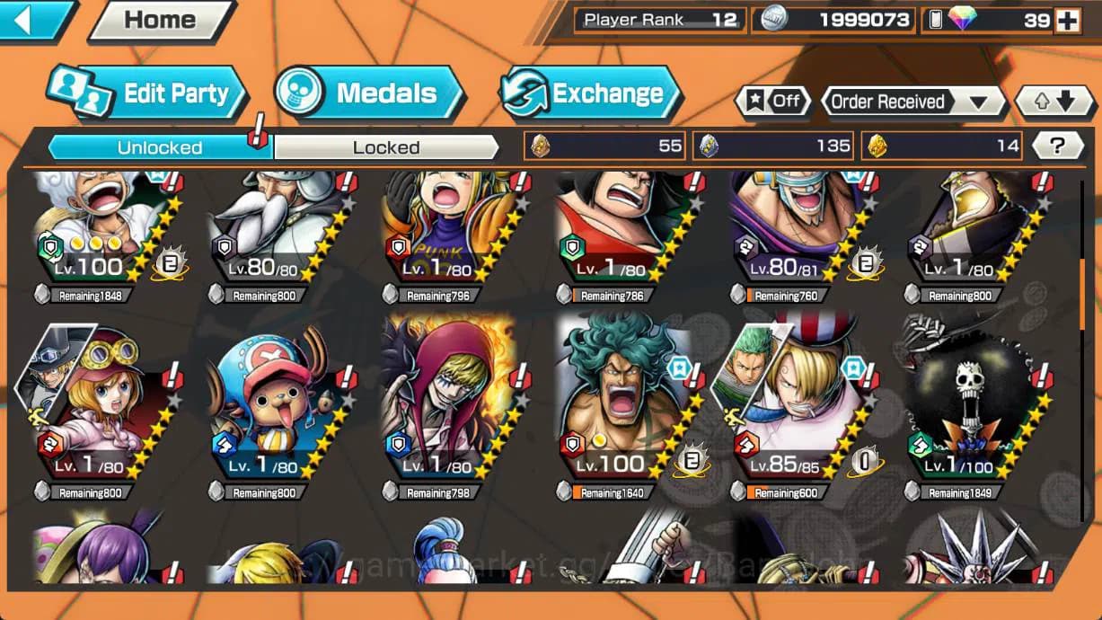 One Piece Bounty Rush Accounts global, 3 ex, 2 max | bp kuzan, luffy gear 4, film image 5