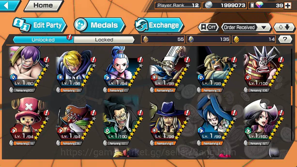 One Piece Bounty Rush Accounts global, 3 ex, 2 max | bp kuzan, luffy gear 4, film image 6