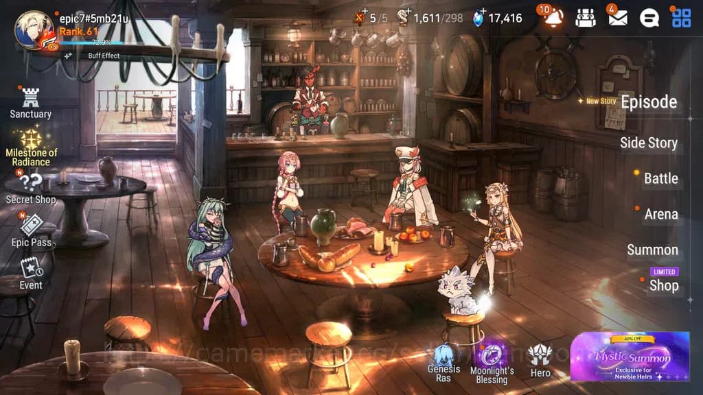 Epic Seven Accounts GLOBAL Unverif|8ML(SALOME,NewMoonLuna,LR Krau,JKis image 1