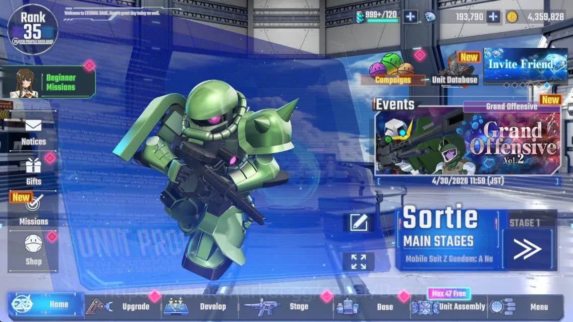 SD Gundam G Generation ETERNAL Accounts Global| rank 35, 183k DM, 4 UR unit, 4 Char, 1 Sup image 1