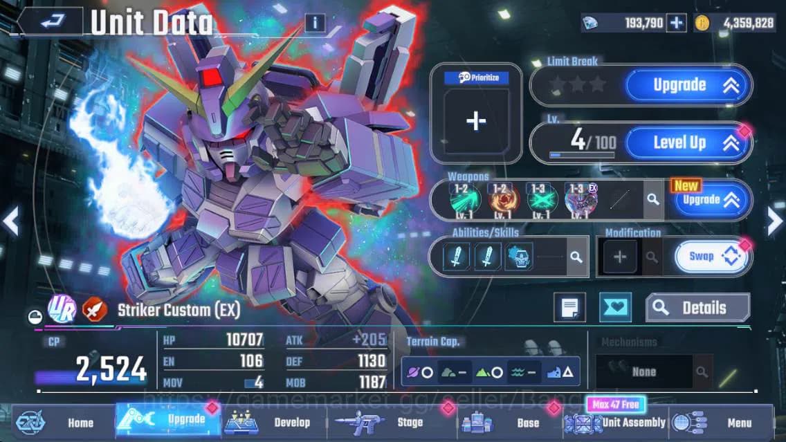SD Gundam G Generation ETERNAL Accounts Global| rank 35, 183k DM, 4 UR unit, 4 Char, 1 Sup image 11