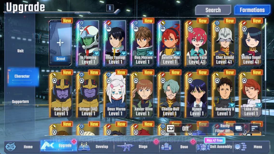 SD Gundam G Generation ETERNAL Accounts Global| rank 35, 183k DM, 4 UR unit, 4 Char, 1 Sup image 3