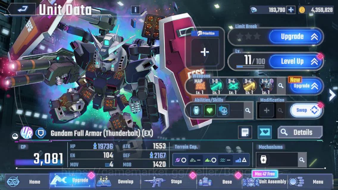 SD Gundam G Generation ETERNAL Accounts Global| rank 35, 183k DM, 4 UR unit, 4 Char, 1 Sup image 8