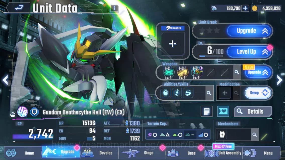 SD Gundam G Generation ETERNAL Accounts Global| rank 35, 183k DM, 4 UR unit, 4 Char, 1 Sup image 9