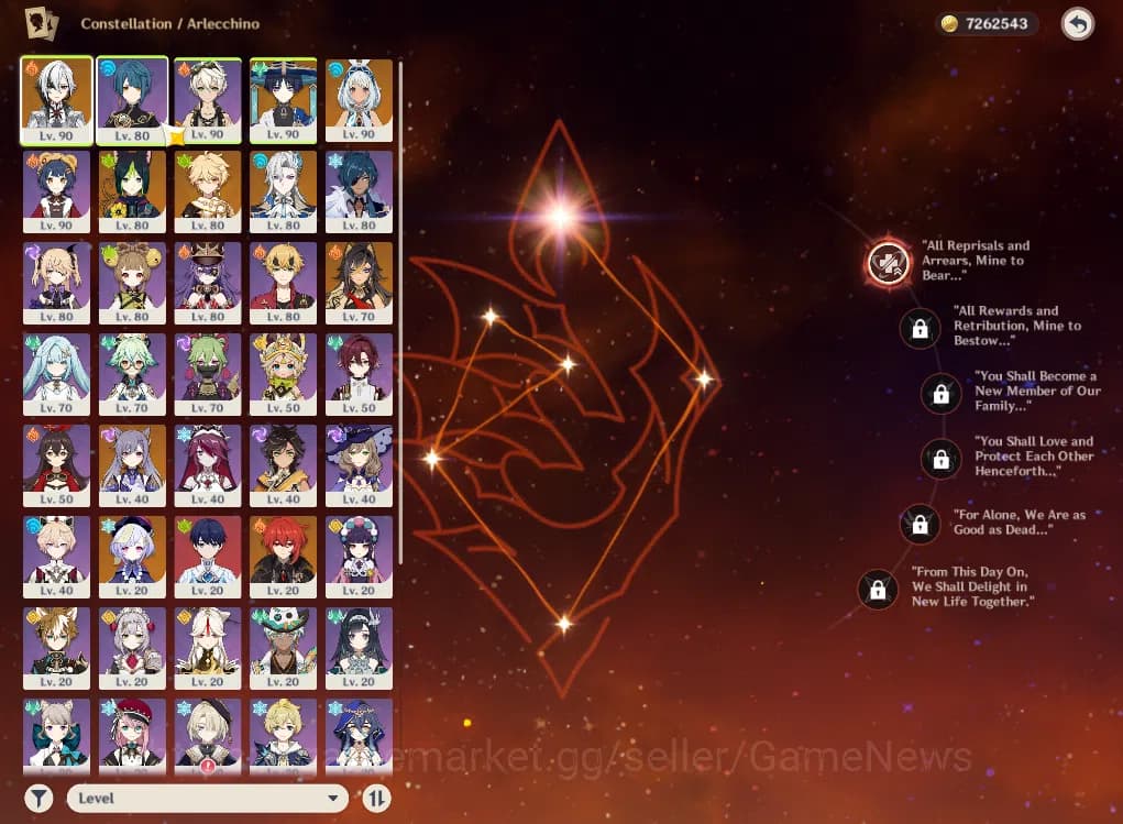 Genshin Impact Accounts ASIA|AR56|5Limited+5(*5Weapon)|ArlecchinoC1+sign,W image 18