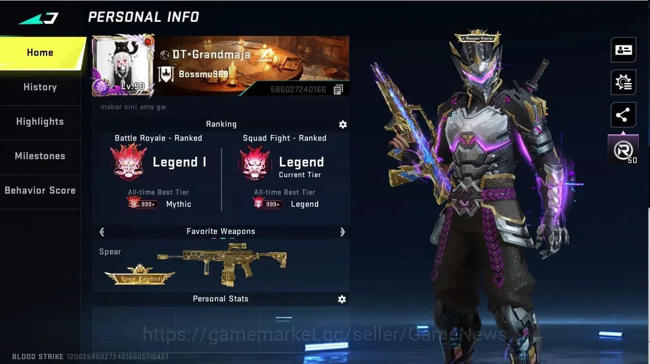 Blood Strike Accounts ASIA|22 ULTRA SYCTHE-Luna Slash+[ZERO,VOLT,RAN,VAL image 3