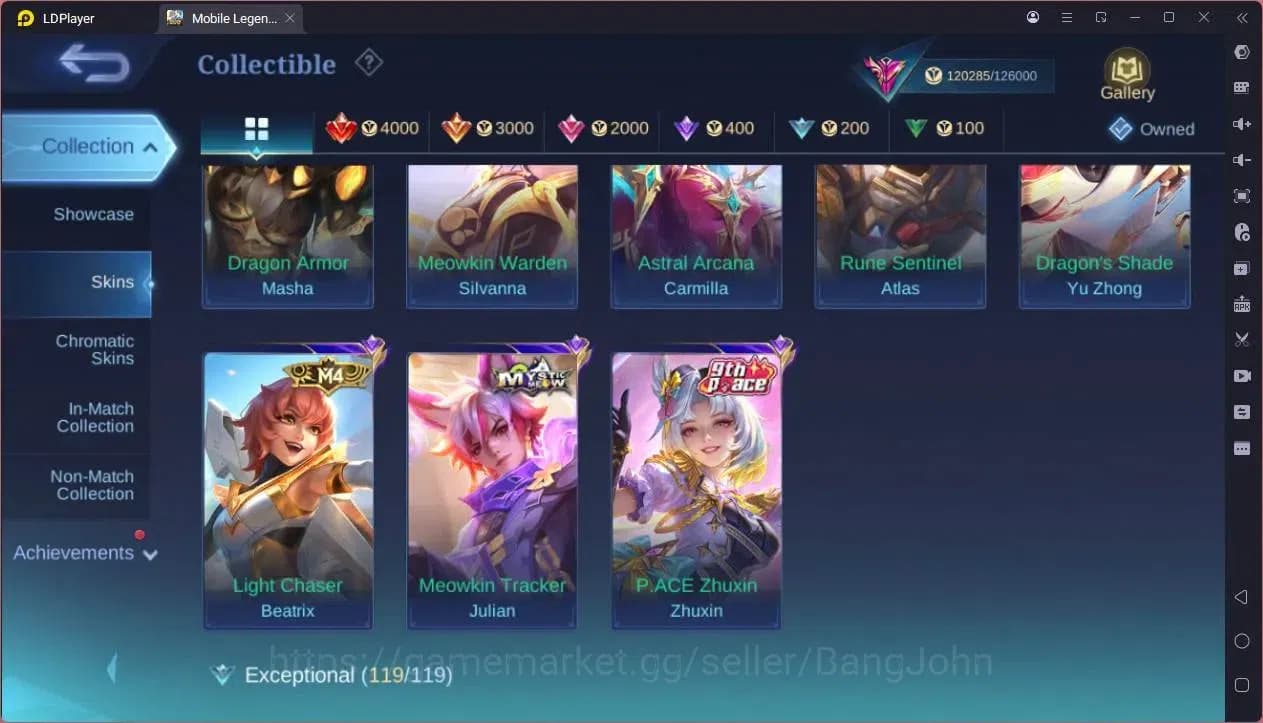 Mobile Legends: Bang Bang Accounts GLOBAL Hero 132 Skin 452 |Legend Franco|KOF Dyrrot image 1