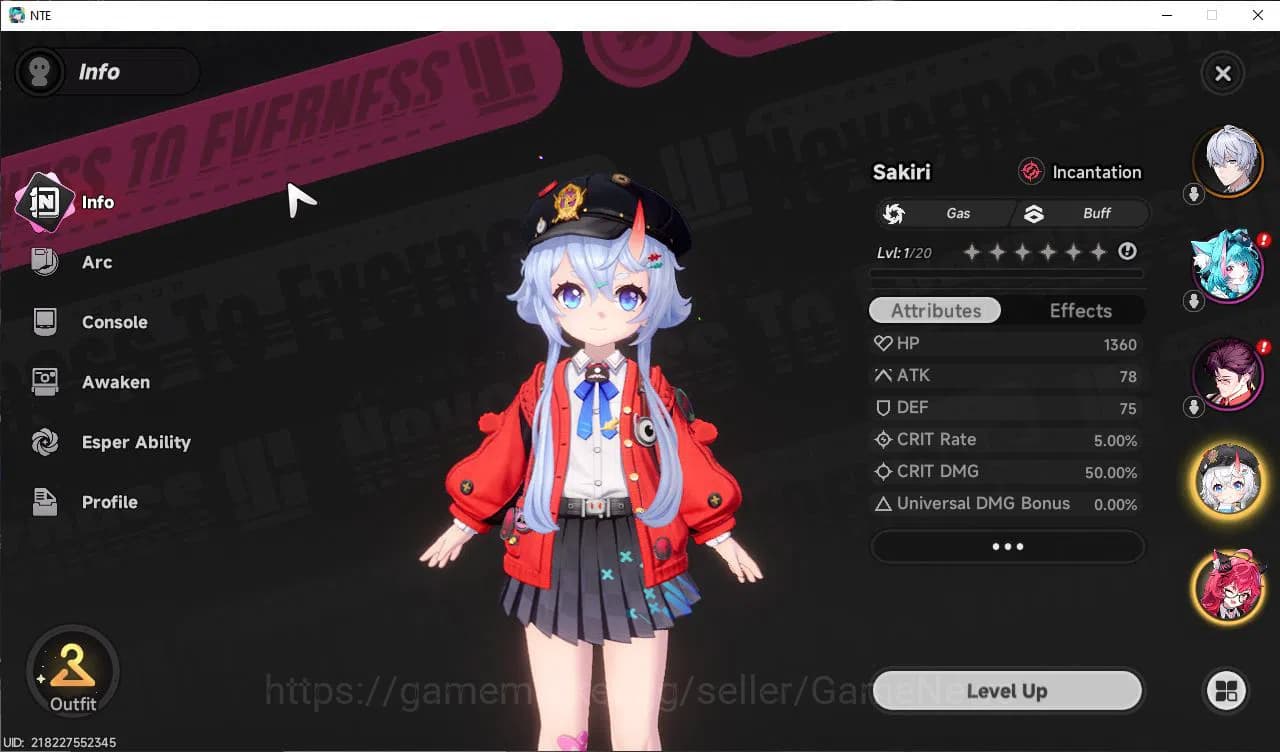 Neverness to Everness Accounts GLOBAL EU |HL 3| 2 SSR Limited Nanally, Sakiri |5 image 2