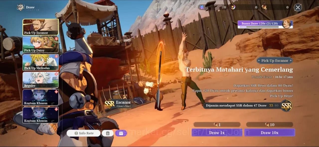 The Seven Deadly Sins: Origin Accounts NA West | Fresh Starter Lvl 2 |3 SSR| Escanor, Gui image 2