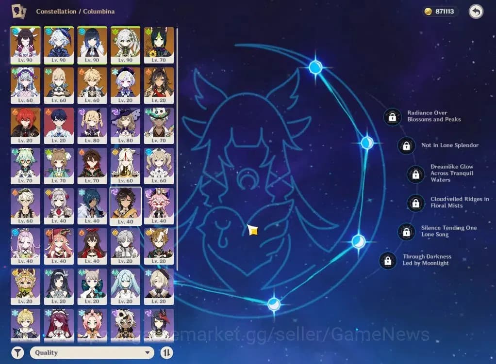 Genshin Impact Accounts ASIA|AR56|4Limited+2(*5Weapon)|Columbina,Nahida,Fu image 3
