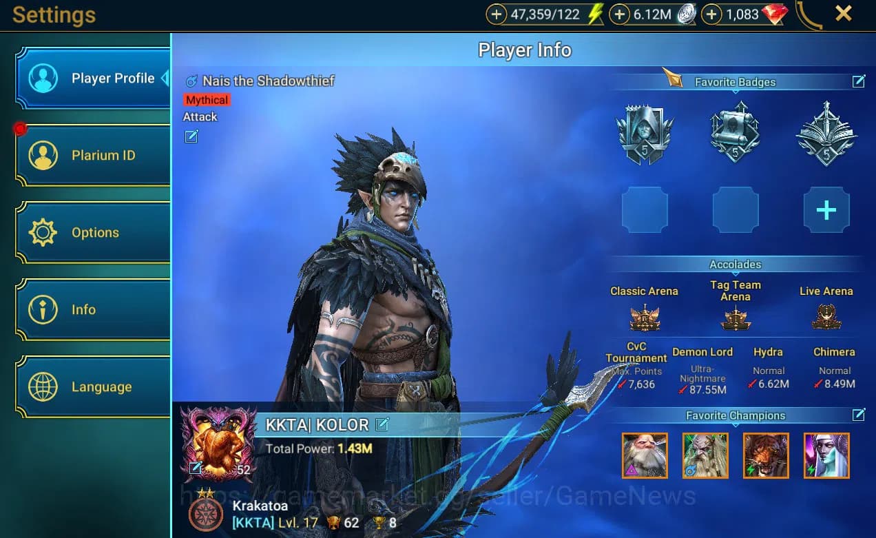 Raid: Shadow Legends Accounts Lv 52 1,43M Pwr|1 Myth Nais+29 Legend(Brogni,Edwar image 2
