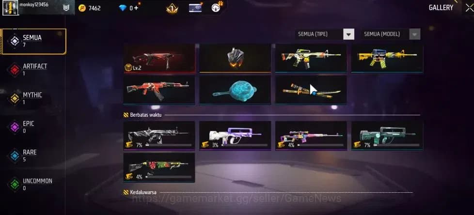 Free Fire Accounts Indonesia | Starter | MP40 Predatory Cobra Lv 2 | image 3