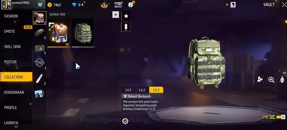 Free Fire Accounts Indonesia | Starter | MP40 Predatory Cobra Lv 2 | image 7