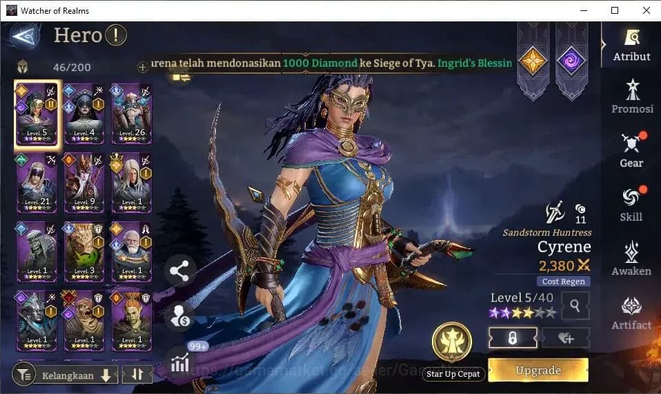 Watcher of Realms Accounts GLOBAL 60x|Lv 33|374K Power|2 Lord[Morrigan,King H image 10