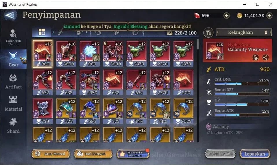 Watcher of Realms Accounts GLOBAL 60x|Lv 33|374K Power|2 Lord[Morrigan,King H image 13