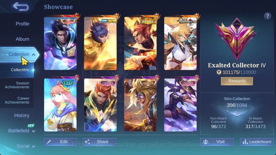 Mobile Legends: Bang Bang Accounts Hero 132|Skin 356|High Immo 118|Legend Alucard,Sei image 19