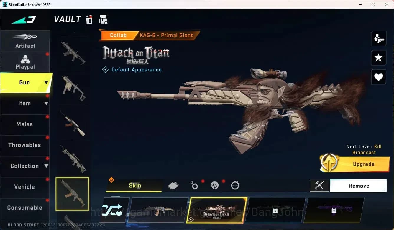 Blood Strike Accounts ASIA | L10 Bronze IV | AOT KAG-6 Primal Giant | Le image 4