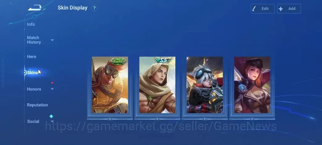 Honor of Kings Accounts Hero 15 Skin 4|Starter with Legend Skin Selection image 3