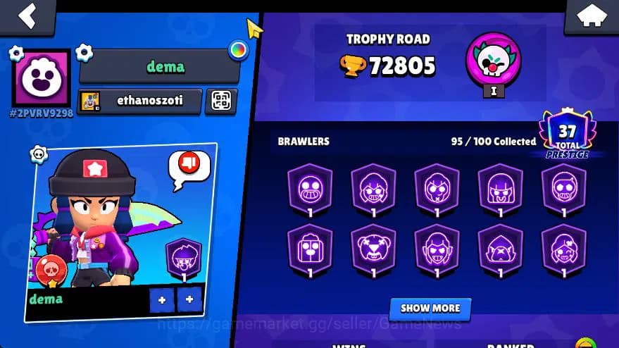 Brawl Stars Accounts Lv 213 72805 Trophy|95 Brawlers 1 Ultra Legends 35 image 2