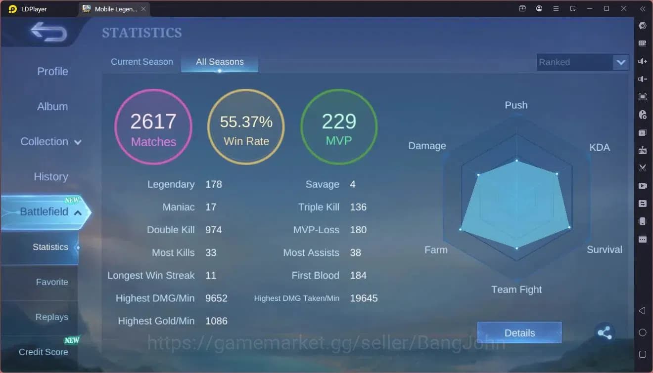 Mobile Legends: Bang Bang Accounts Global|Hero 123|Skin 184|Expert|CC Natalia|KOF Kar image 20
