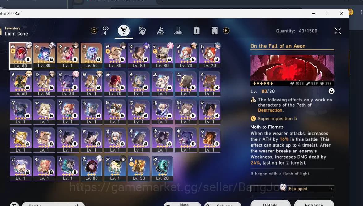 Honkai Star Rail Accounts ASIA | TL 64| 10 limit| Cyrene, Yao Guang, Phainon image 8