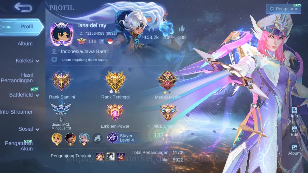 Mobile Legends: Bang Bang Accounts GLOBAL Hero 132 Skin 397 | Legend Freya | KOF Mash image 2