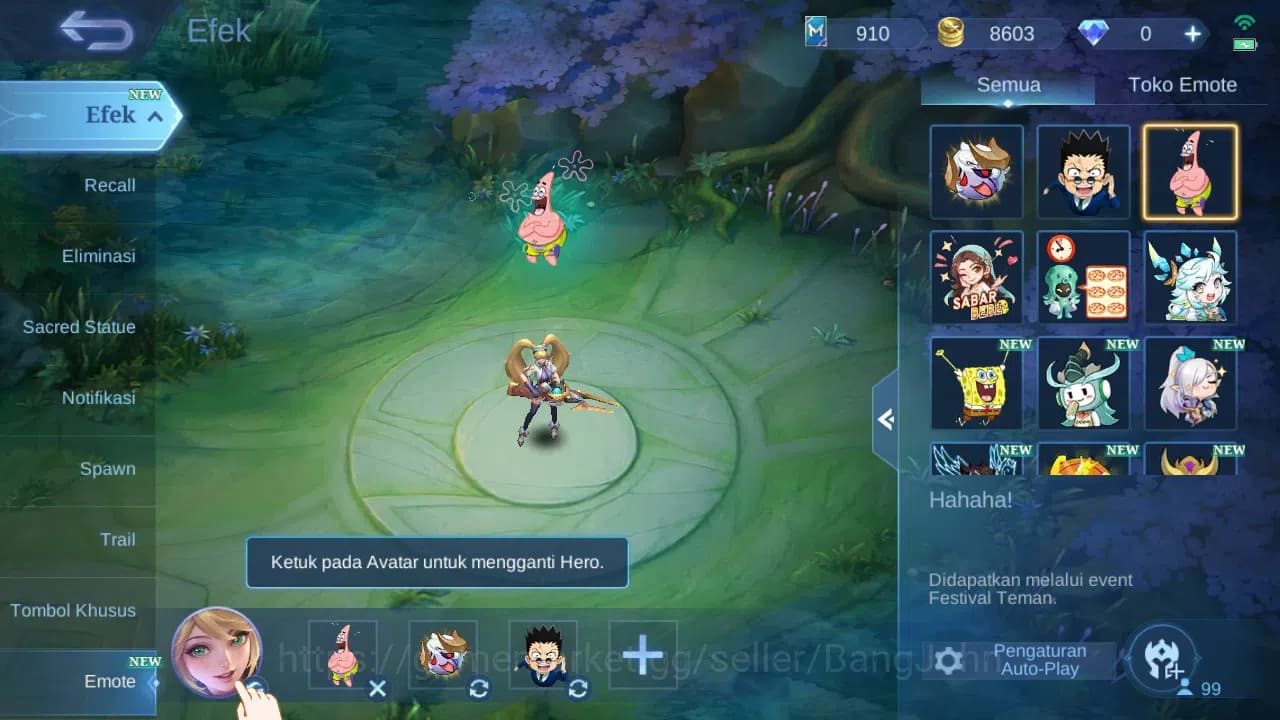Mobile Legends: Bang Bang Accounts GLOBAL Hero 99 Skin 131 Create Kadita | Spongebob image 10