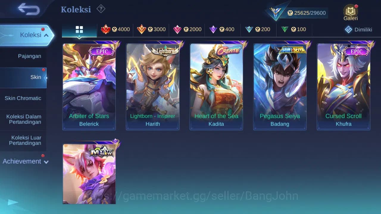 Mobile Legends: Bang Bang Accounts GLOBAL Hero 99 Skin 131 Create Kadita | Spongebob image 3