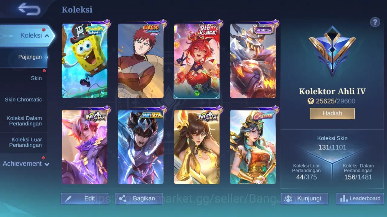 Mobile Legends: Bang Bang Accounts GLOBAL Hero 99 Skin 131 Create Kadita | Spongebob image 7