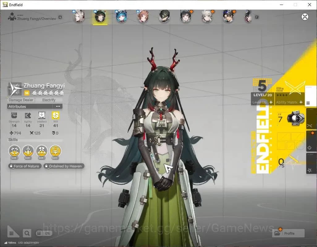 Arknights: Endfield Accounts NA/EU|Lv25|4 SSR(1Limited)+8(*6WEP)|[Zhuang Fangyi image 3